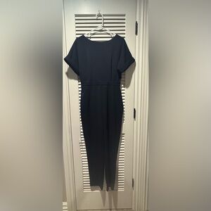 Alexia Admor Navy Sheath jumpsuit with Bateau Sleeves